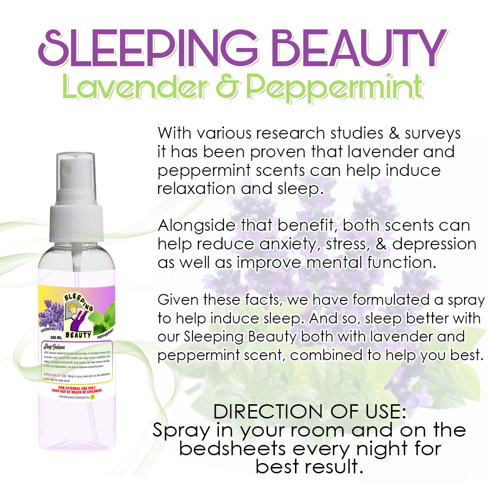 Sleeping Beauty Sleeping Inducer Spray 100ml Lavender & Peppermint ...