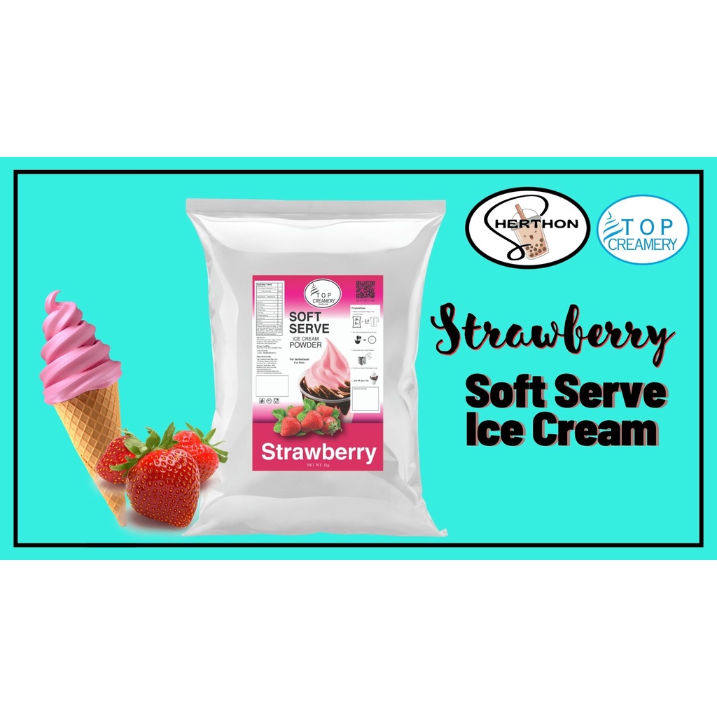 TOP CREAMERY STRAWBERRY TOPMIX Soft Serve Ice Cream Powder 1kg Shopee Philippines