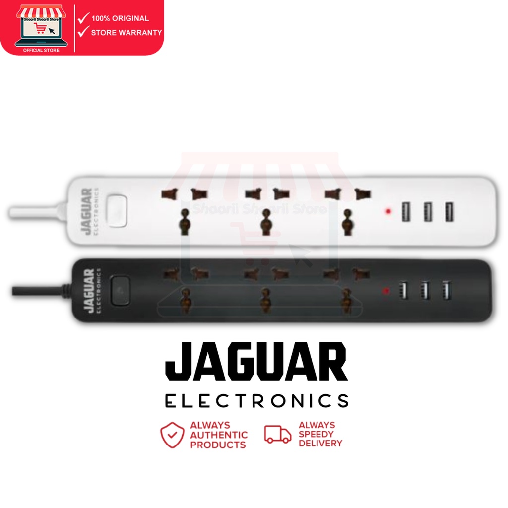 SHAARII SHAARII STORE Jaguar Smart Strip Outlet with 3 USB Outputs