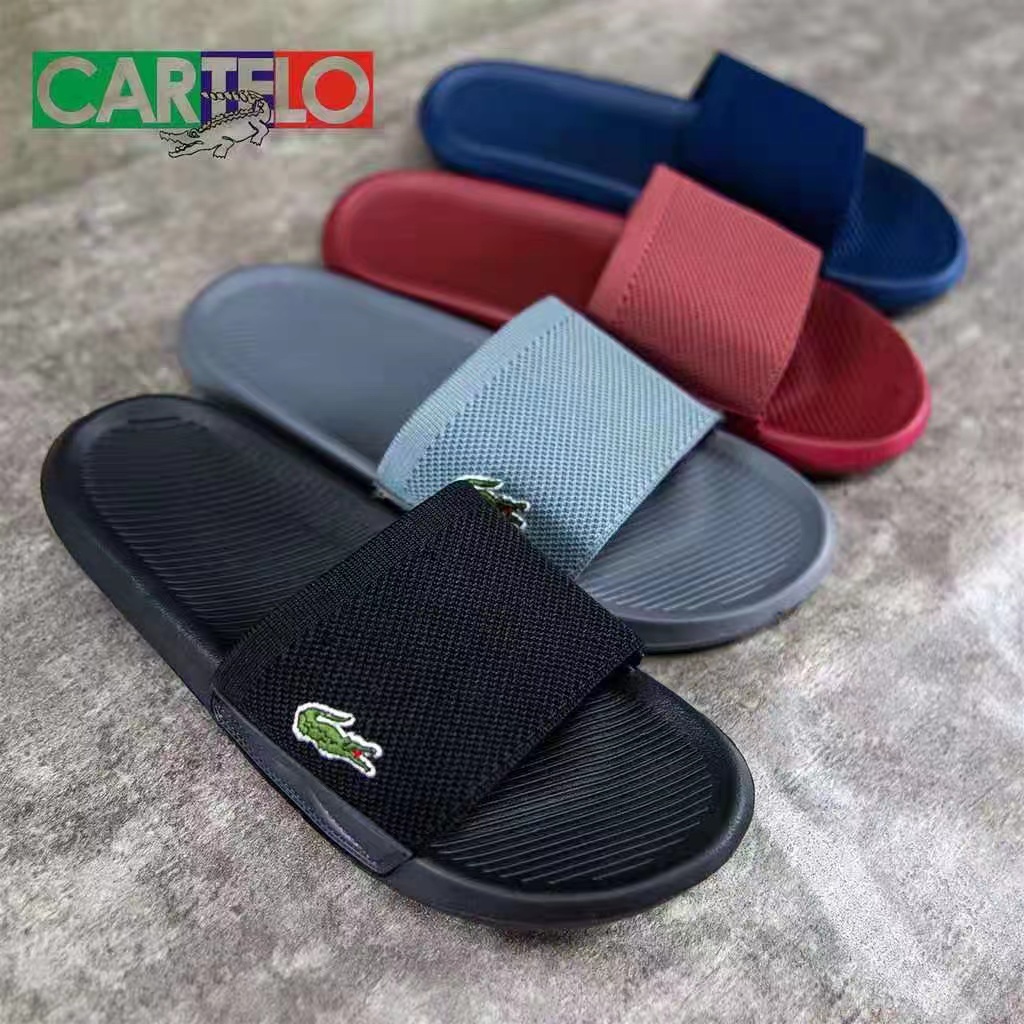 4 Colors Fashion One Strap Lacoste Slides Footwear for Men