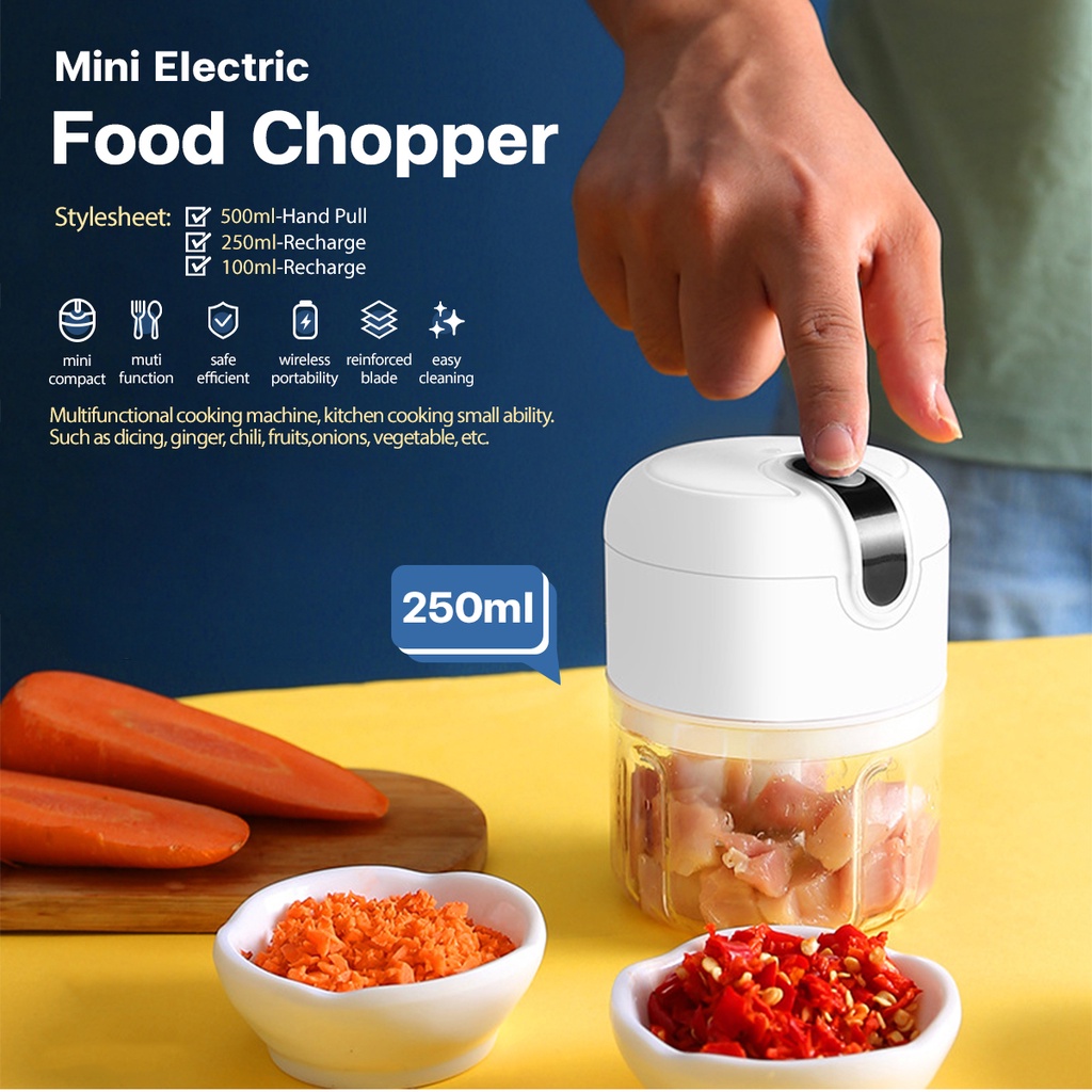 Electric Garlic Masher Mini Portable Garlic Masher Food Grinder Chopper