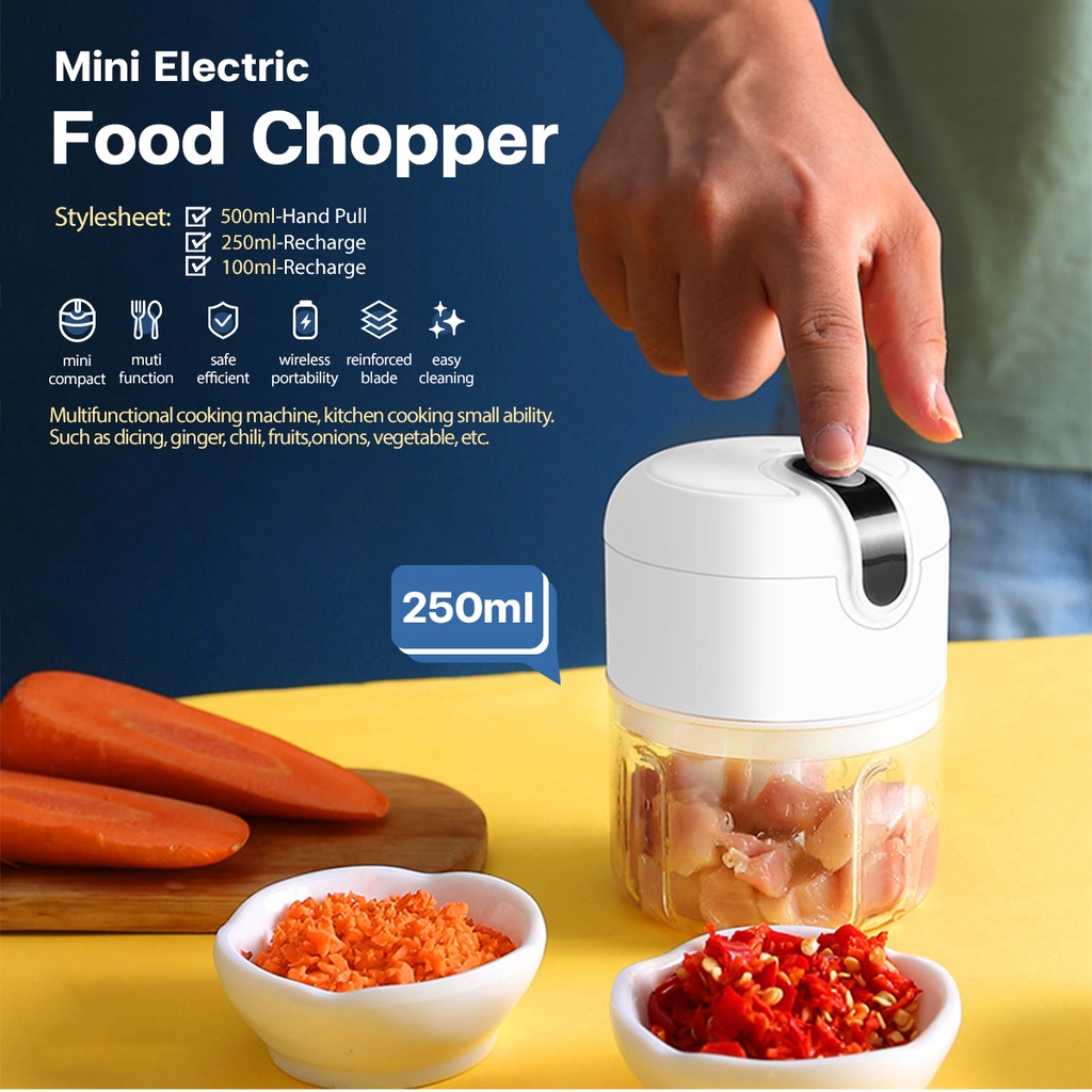 Electric Garlic Masher Mini Portable Garlic Masher Food Grinder Chopper ...