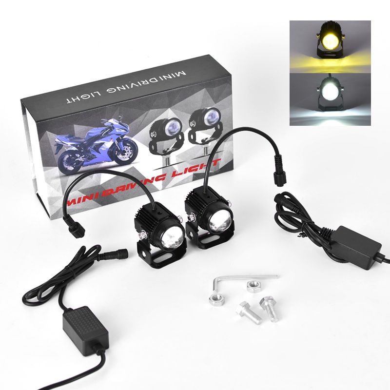 Motorcycle waterproof mini driving lights High and Low Yellow / White