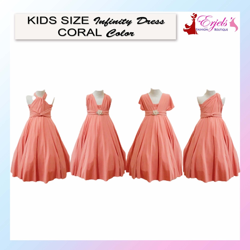 Coral Infinity Dress for Kids With Size 1 12 years old Cotton Spandex Shopee Philippines