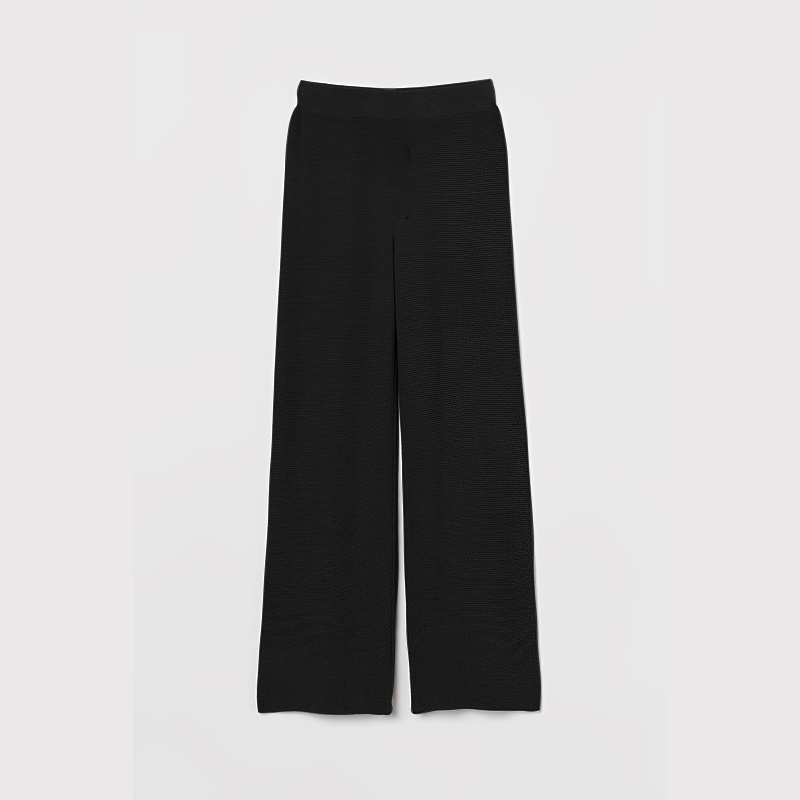 KILY.PH Waist Wide Leg Pants Womens Mini Wafflle Plain Trouser Pants ...