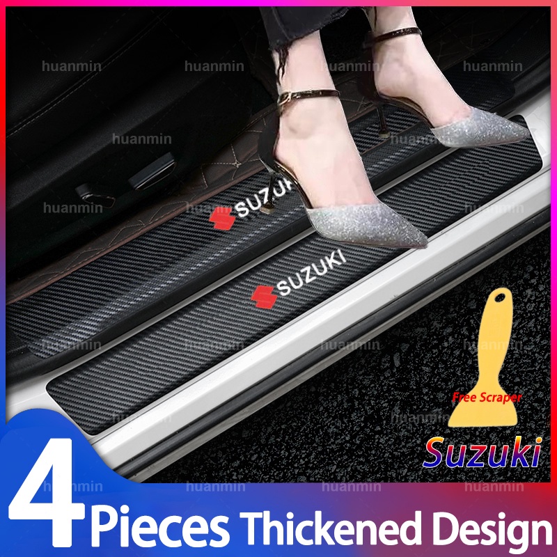 [Ready Stock] 4 Pieces Suzuki Car Door Sill Scratch Protector Universal