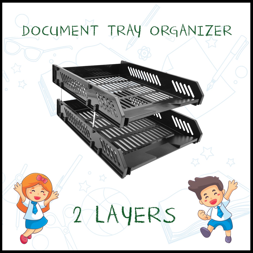 Two-layer office storage supplies / Storage rack / File rack / Double ...