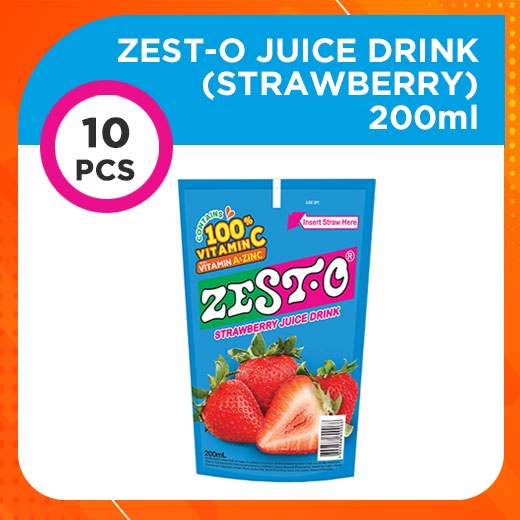 Zest O Juice Drink Strawberry 10 X 200ml Shopee Philippines