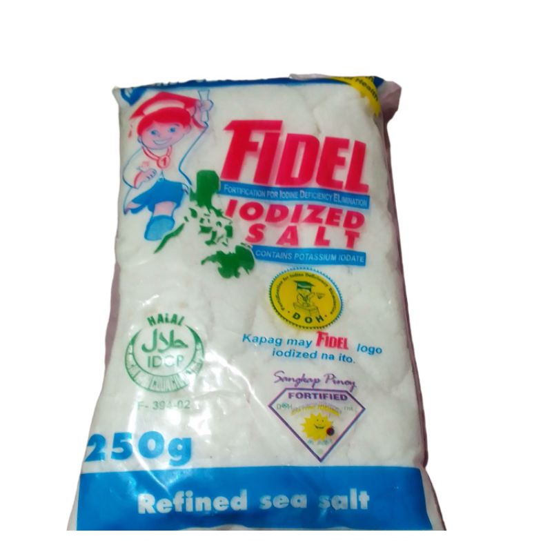 Fidel Lodized Salt Refined Sea Salt 250g Shopee Philippines