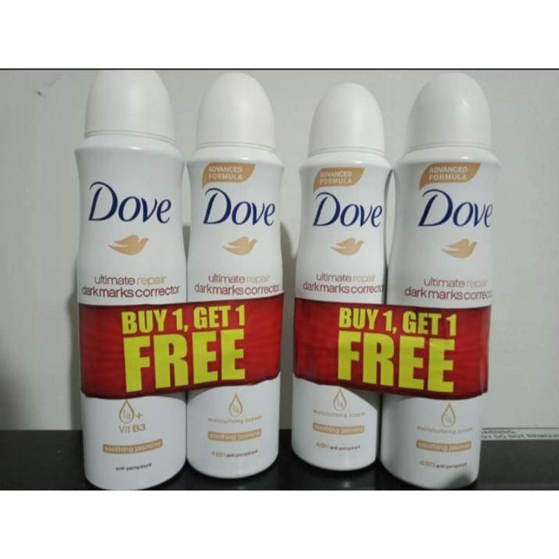 Buy 1 Get 1 Dove Ultimate Repair Soothing Jasmine Deodorant Spray 150ML