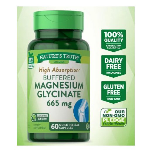 Nature's Truth Magnesium Glycinate Promotes Bone Health and Relieve