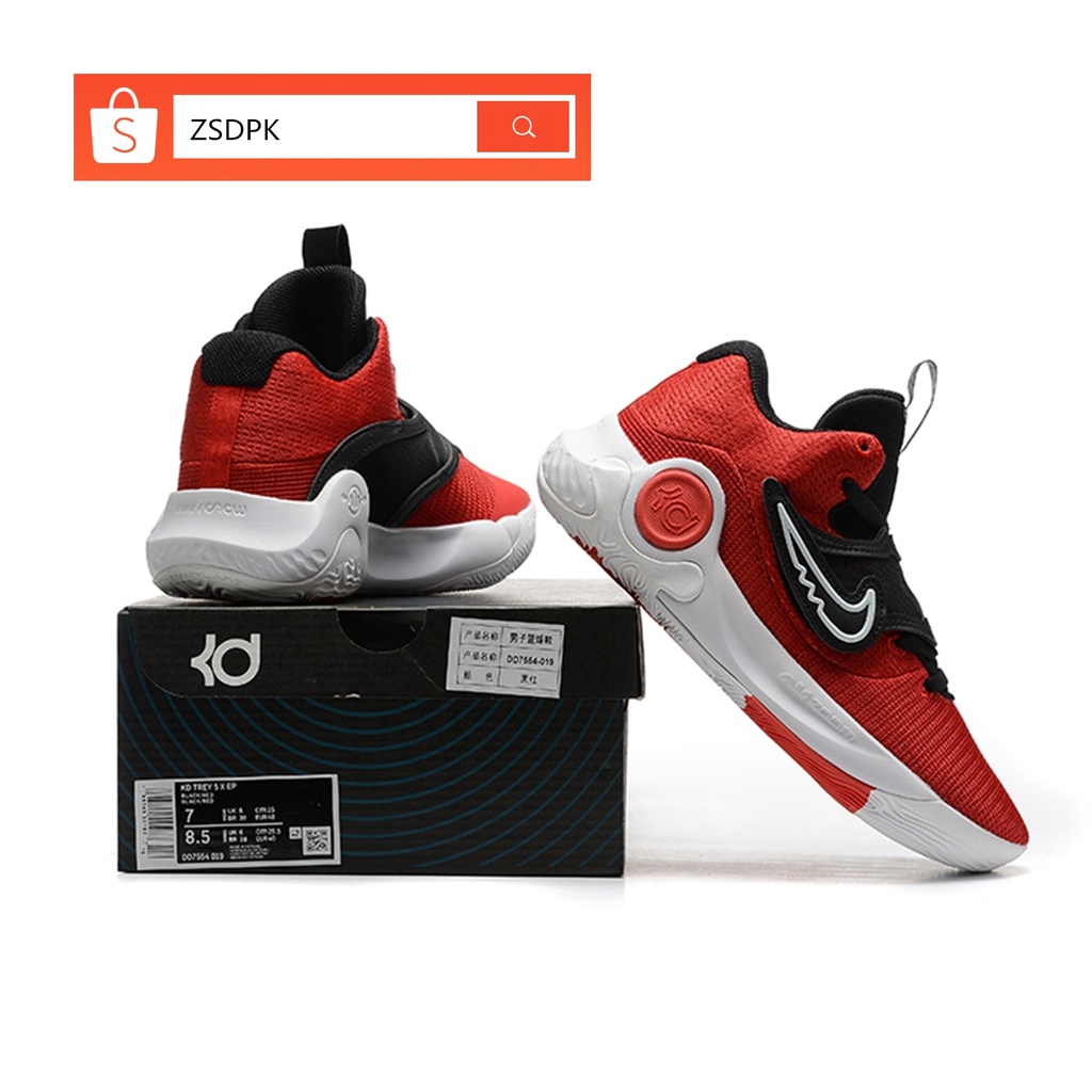 100% Original Nike Kevin Durant KD Trey 5 X Red Sport Basketball Shoes ...