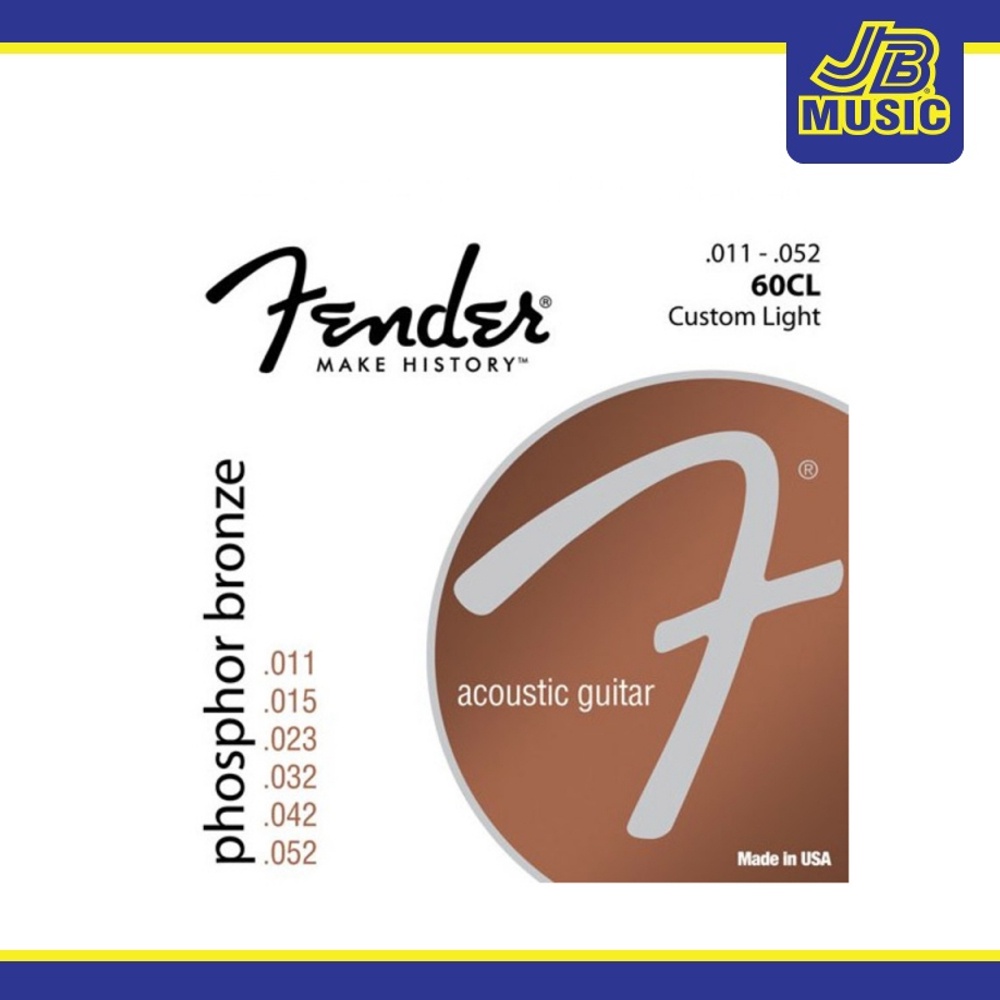 Fender 60CL Custom Light Phosphor Bronze Acoustic Guitar Strings