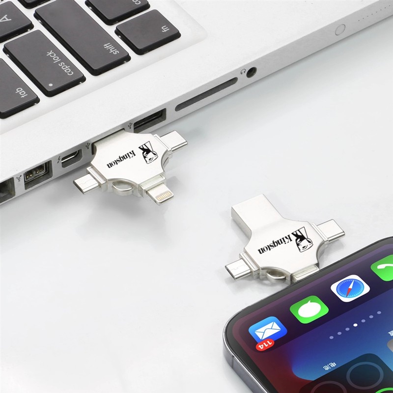 2TB Usb3.0 Flash Drive 4 in 1 Metal Otg Micro an type-c Pendrive four ...