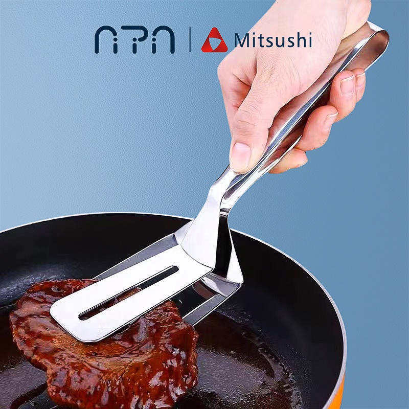Nipiin by Mitsushi 1Pc 304 Stainless Steel Steak Clamp Fried Fish Tongs