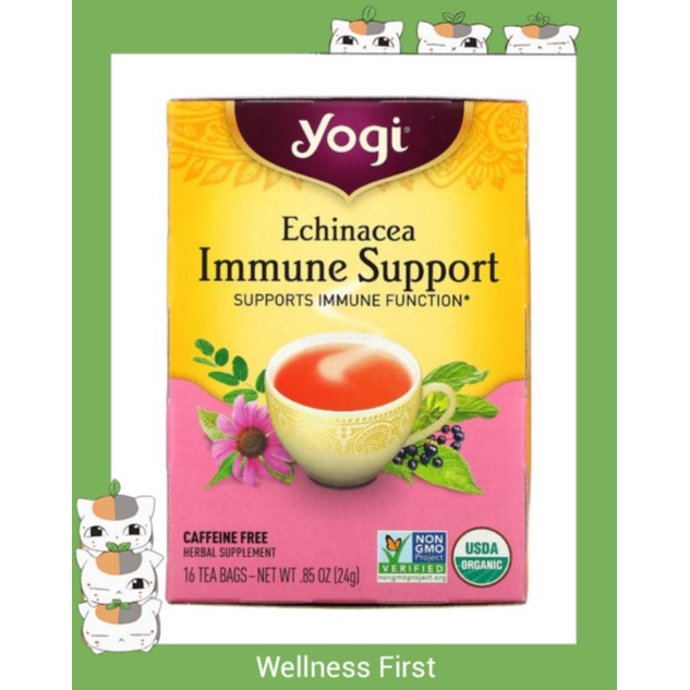 Yogi, Echinacea Immune Support, Caffeine Free, 16 Tea Bags, .85 oz (24