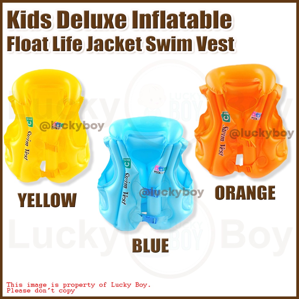 Deluxe Inflatable Summer Float Life Jacket Swimming Vest for Kids ...