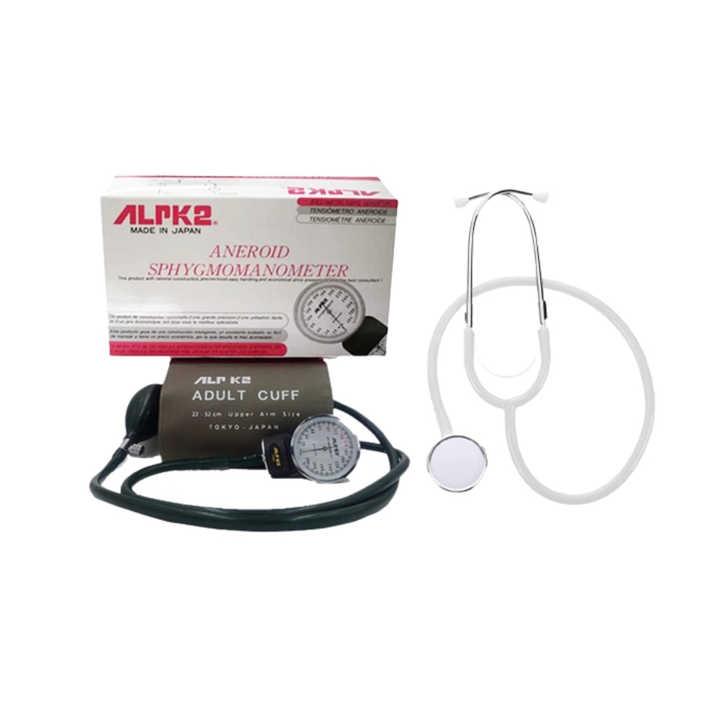 Alpk2 Adult Stethoscope Dual Head And Aneroid Sphygmomanometer Shopee