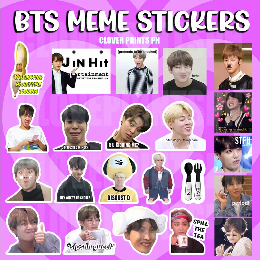 Bts Funny Meme Stickers / Bts Stickers / Bts Meme / Bts Funny *24 ...