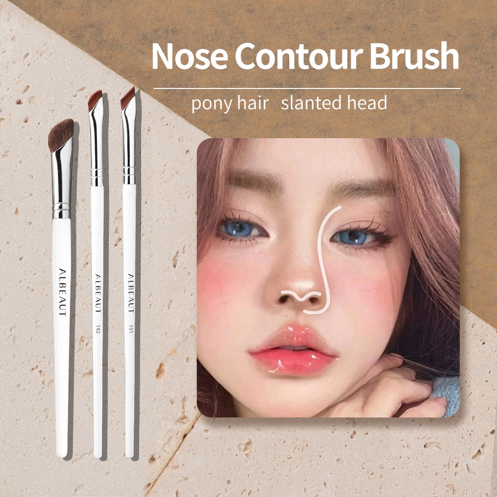 Angled Nose Contour Make up Brush Eyeliner Brush Thin Brow Brush White
