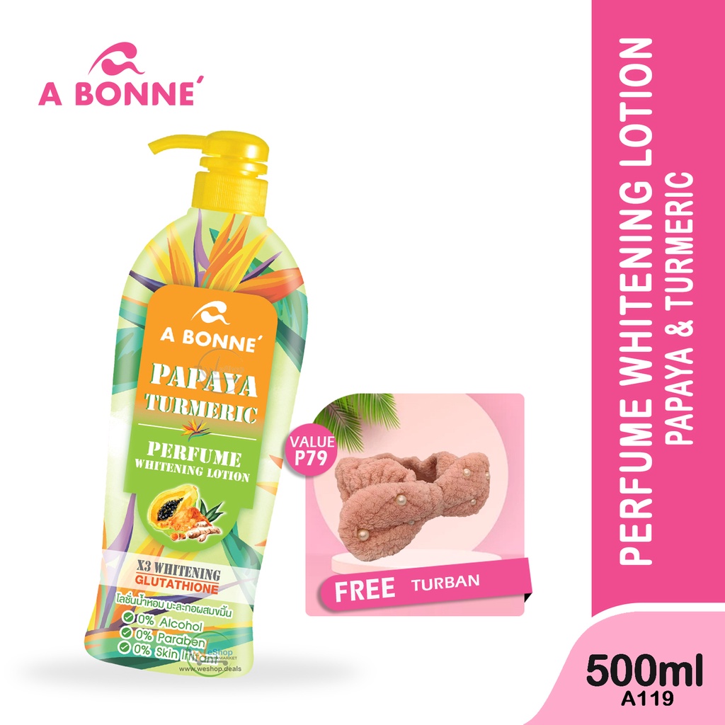 A Bonne Perfume Whitening Lotion 500ML Papaya & Turmeric ( A119