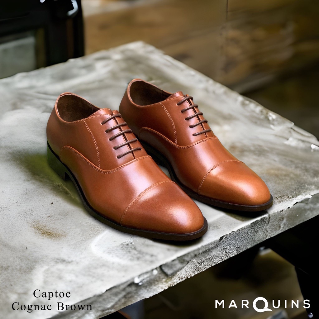 Marquins Formal Dress Leather Shoes For Men Captoe Oxford Shopee