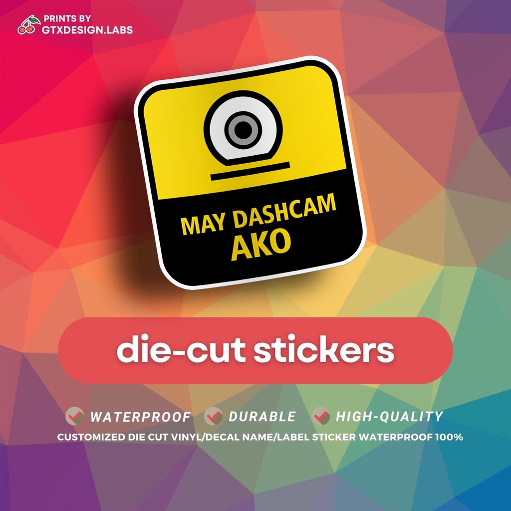 May Dashcam Ako Sticker Label 3pc/set Waterproof | Shopee Philippines