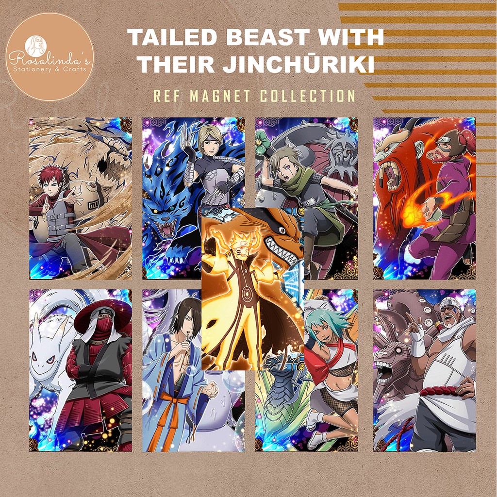 ♕Naruto - Tailed Beasts With their Jinchuriki Ref Magnet Collection in ...
