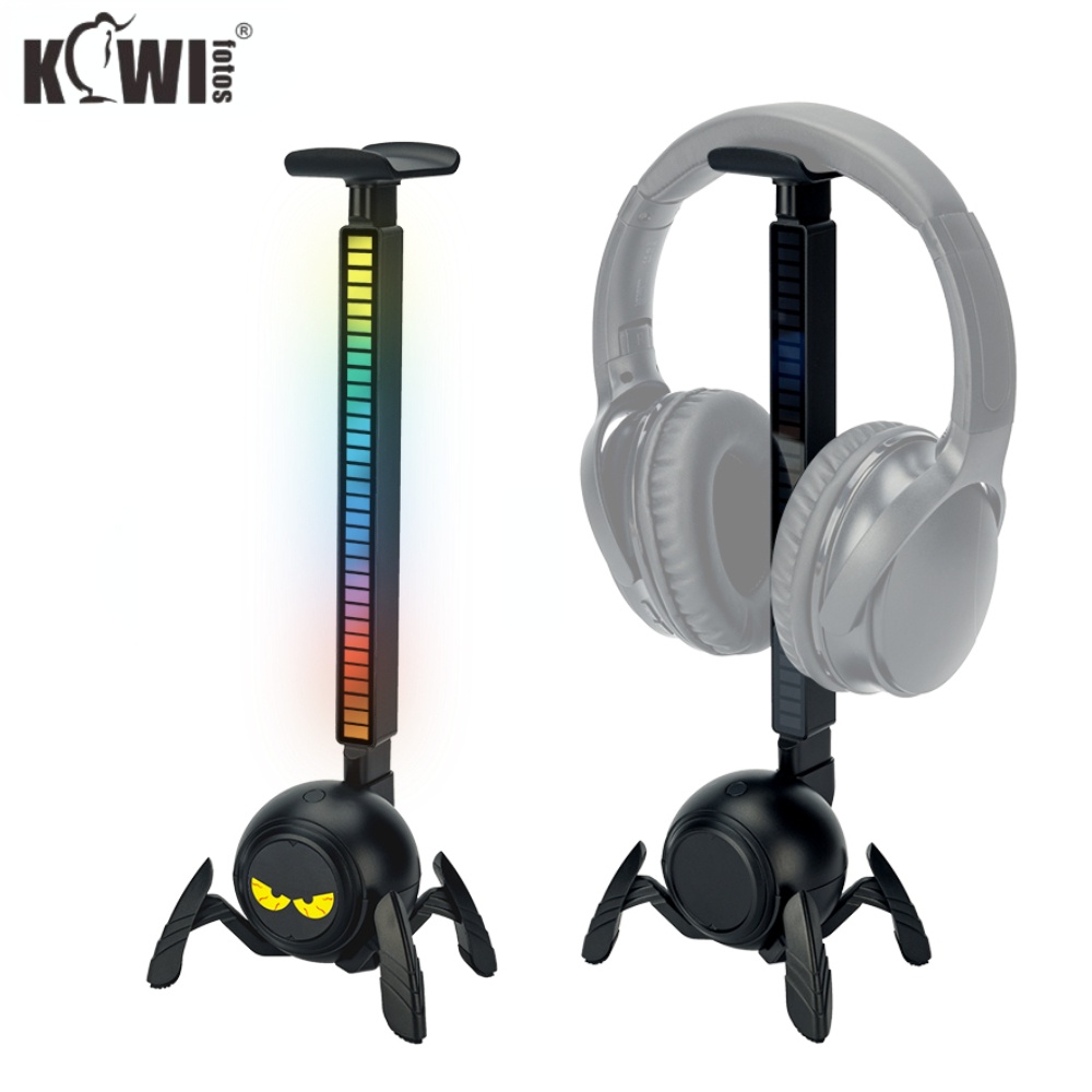 Kiwifotos Gaming Headphone Stand With Rgb Pickup Rhythm Light For Headset  Hanging And Atmosphere Creating Desktop Holder Earphone