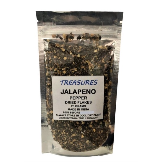 Treasures Jalapeno PepperDried FlakesStrong Hot Chili Flakes100 Pure From India(25g)W/Free