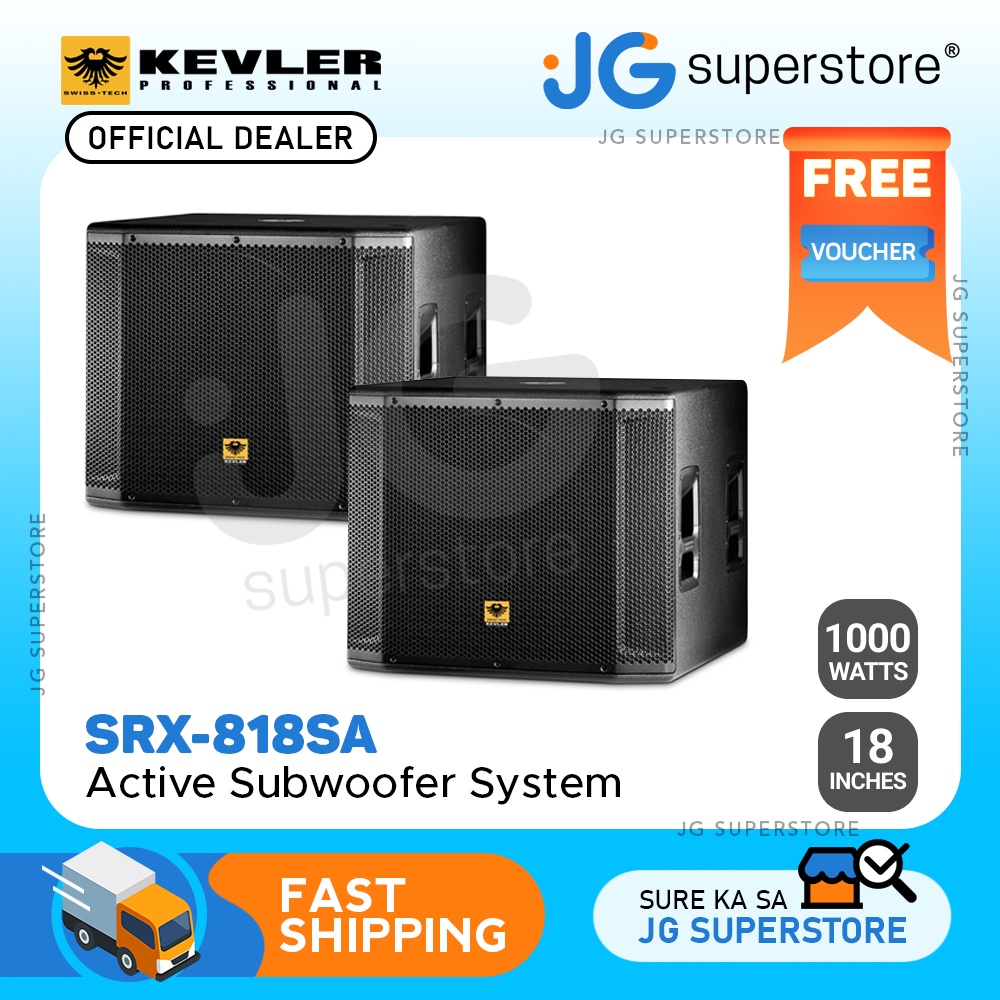 KEVLER SRX818SA 18" 1000W Active Subwoofer Speaker System (PAIR) with