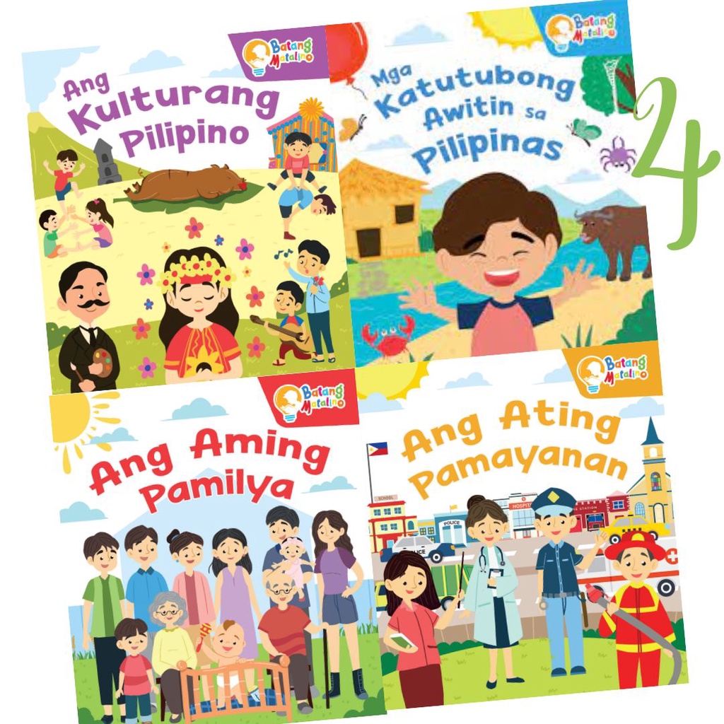 Batang Matalino - 4 pcs (Tagalog) - board books (2 Books with Slight ...