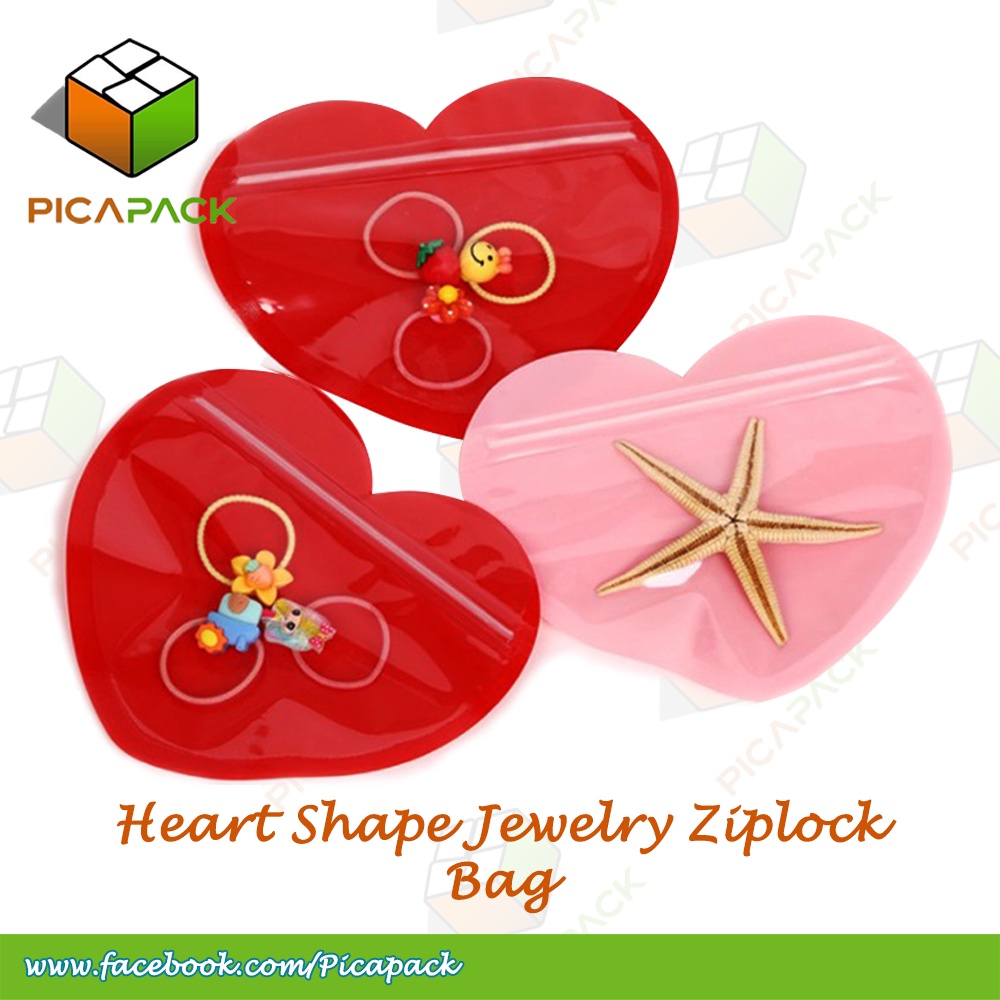 (1pc) Heart Shape Jewelry Ziplock Bag Valentines Day Candy Food Packaging Bag Shopee Philippines