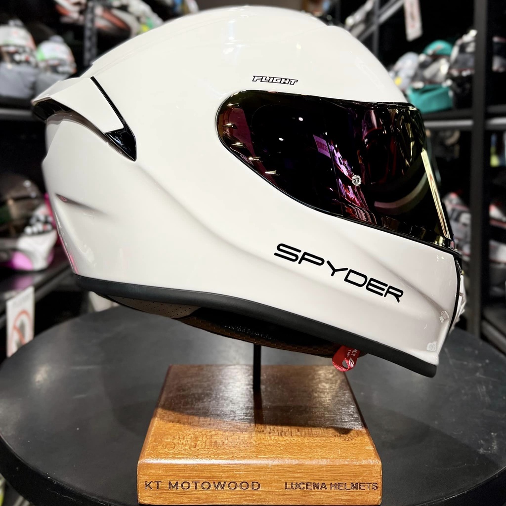Spyder Helmet Flight Full Face Dual Visor w/ Free Extra Clear Visor ...