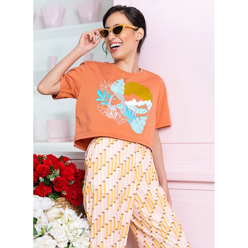 Summer Tees Isla Short Sleeve Shirt Top (Peach) | Shopee Philippines
