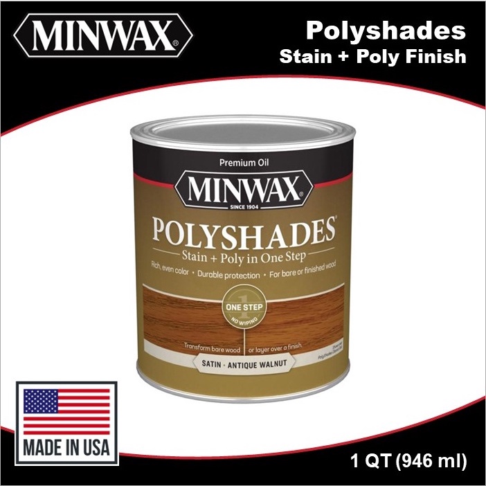 Minwax Polyshades Wood Stain + Polyurethane Finish, 32 fl. oz. (946 ml