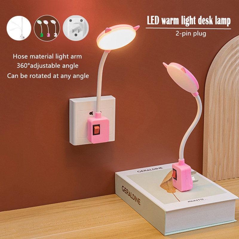 Pink Rechargeable LED Desk Lamp Study Lamp Dimming Table Lamp Foldable