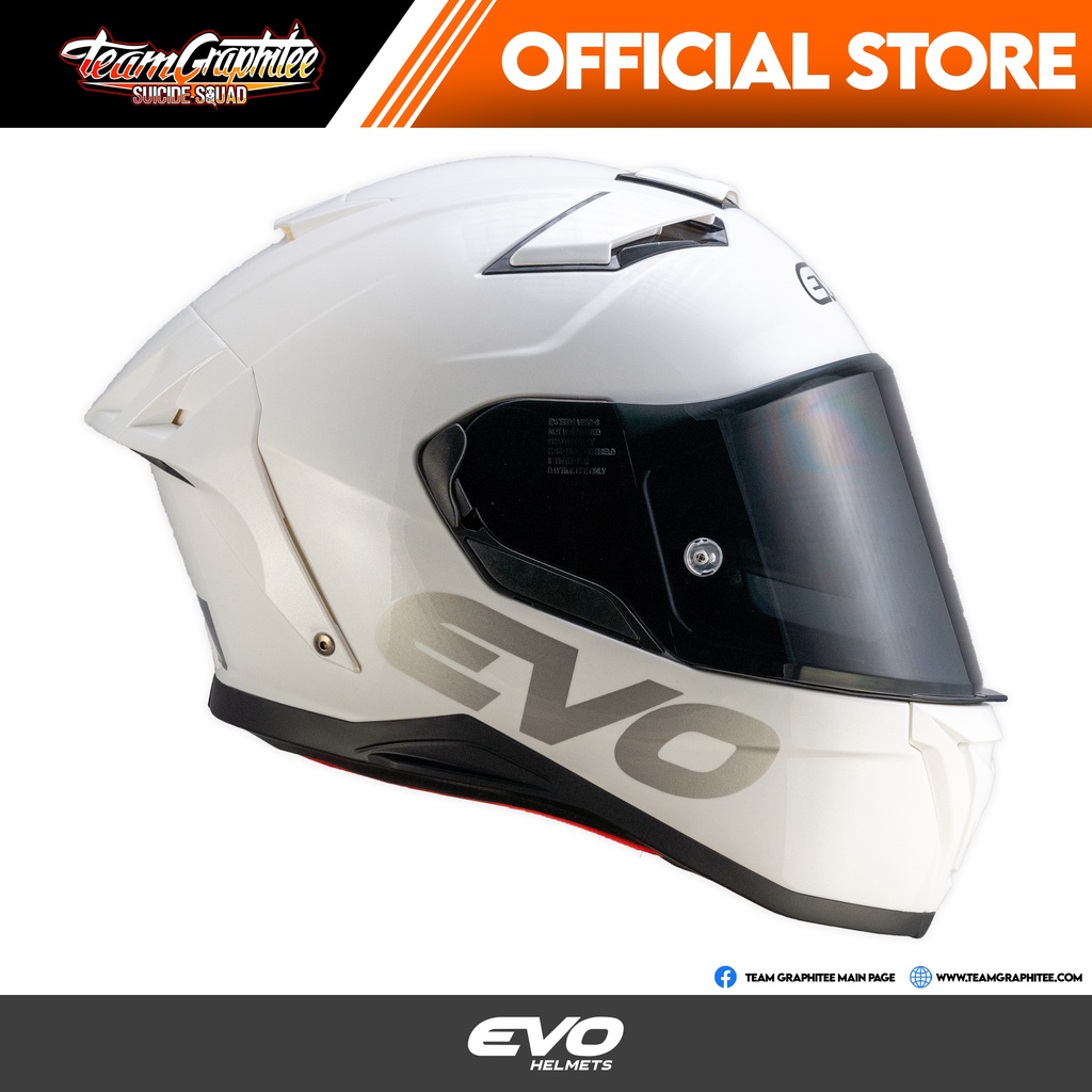 EVO HELMET XT300 PEARL WHITE DUAL VISOR w/ FREE CLEAR LENS | Shopee ...