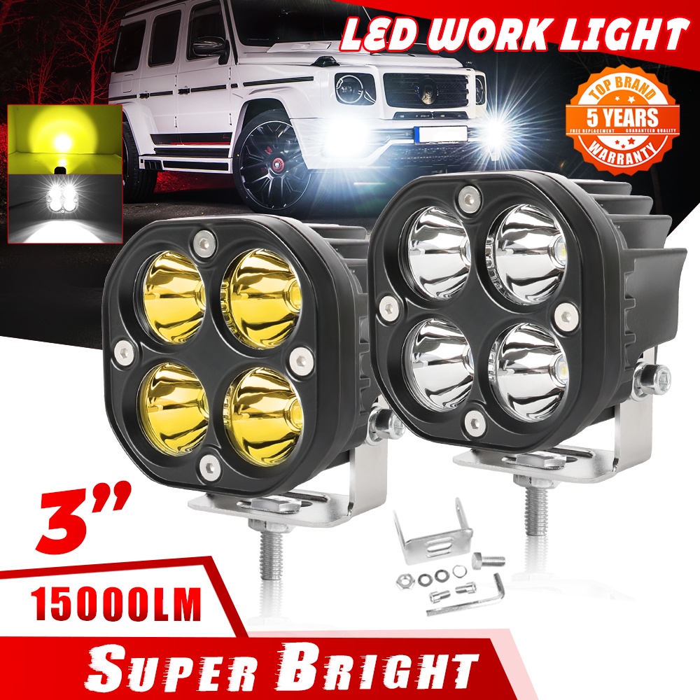 3inch LED Square Mini Driving Light Fog Lights Auxiliary Lights Bumper ...