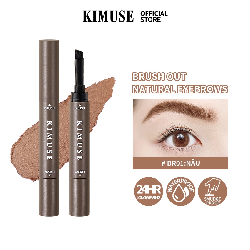 KIMUSE Eyebrow Cream Gel With Brush 2 IN 1 Pomade Brow Pencil Long ...