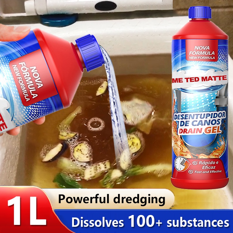Drainage pipe clogged remover 1L Dissolves grease, hair and food debris.drain cleaner clog