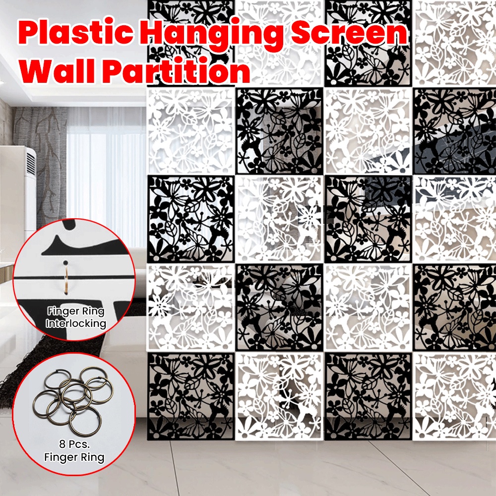 LJPHE 1pc / 6pcs Plastic Hanging Screen Wall Partition Hanging Room