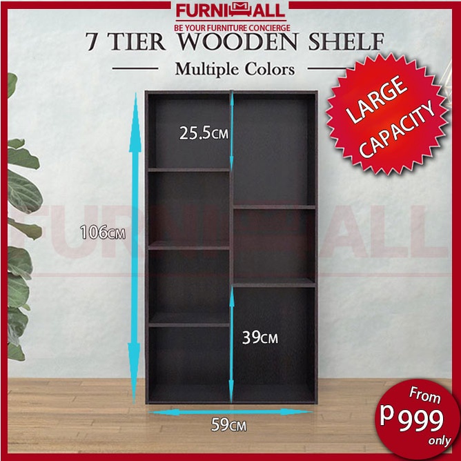 7 Tier Bookshelf/DIY Utility Shelf/Multipurpose Shelf/Home Furniture