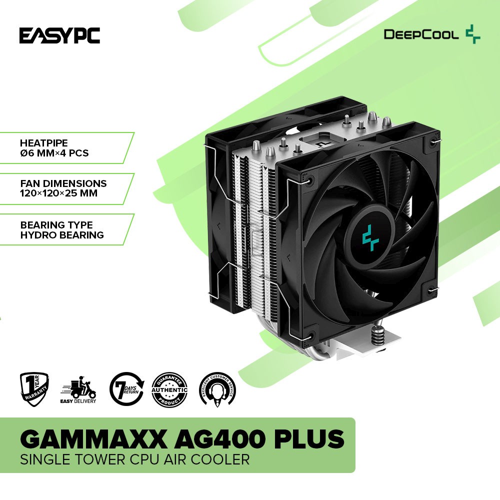 EasyPC Deepcool Gammaxx AG400 PLUS cpu air cooler Single Tower