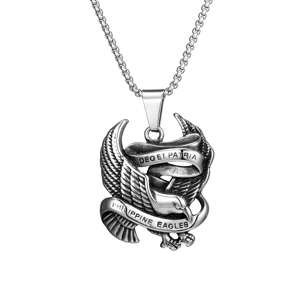 Pure Stainless Steel Eagles Pendant Philippine Eagles Necklace DEO ET PATRIA Shopee Philippines