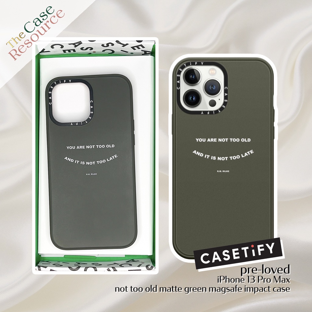 Casetify Quotes by Christie Not Too Old Matte Green Magsafe Impact Case