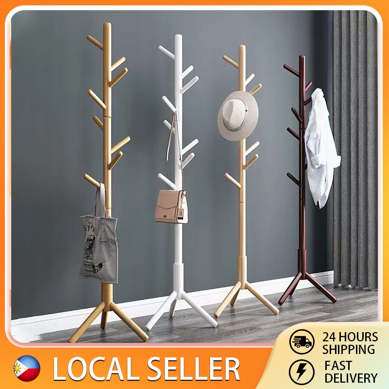 Coat Rack Stand Wooden Bag Rack Pine Wood Bag Clothes Rack Stand Organizer Coat Hanger Stand