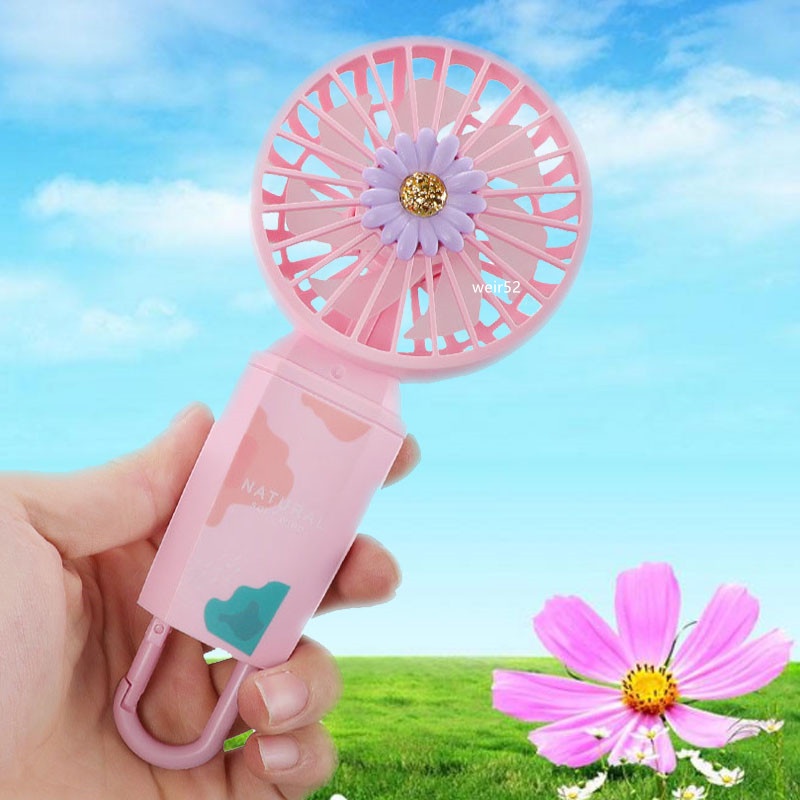 cute mini portable small handy fan USB rechargeable chargeable ...