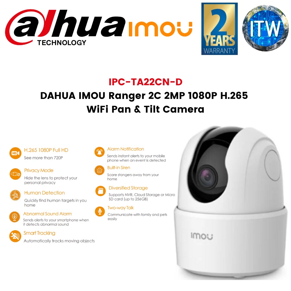 Dahua Imou Ranger 2C 2Mp 1080P H.265 Wi-Fi Pan & Tilt Camera