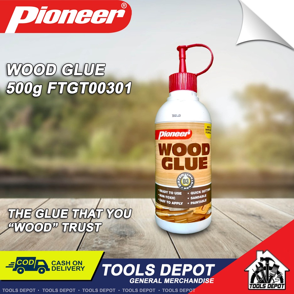 Pioneer Wood Glue 500g WaterResistant Polyvinyl Acetate Adhesive (Easy
